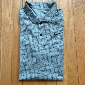 Nike Dri-Fit Men’s Short Sleeve Polo Standard Medium Green Black Unique Pattern